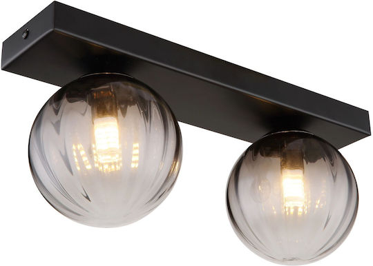 Globo Lighting Πλαφονιέρα Οροφής 35εκ. Μαύρη με Ντουί G9