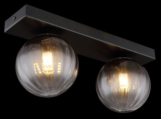 Globo Lighting Πλαφονιέρα Οροφής 35εκ. Μαύρη με Ντουί G9