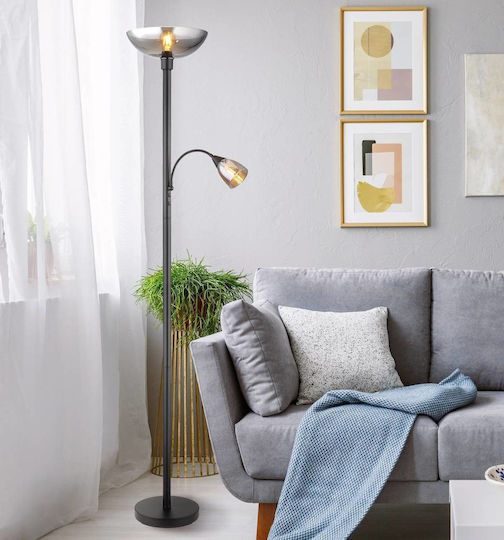 Globo Lighting Floor Lamp H178xL30cm with Lamp Bulb Base E27 Black