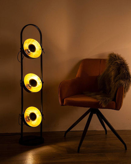 Globo Lighting Floor Lamp Height 111.7cm with E14 Lamp Bulb Base Black