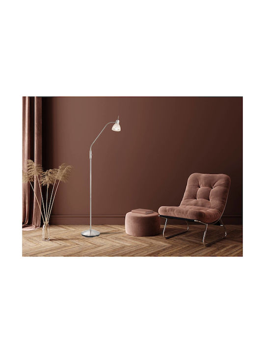 Globo Lighting Stehlampe Höhe 150cm mit Lampenbirnensockel für E14 Silber