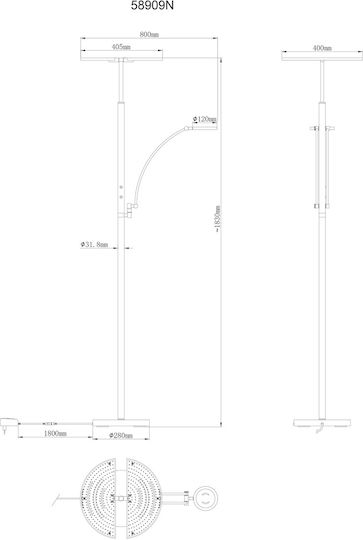 Globo Lighting Floor Lamp Silver