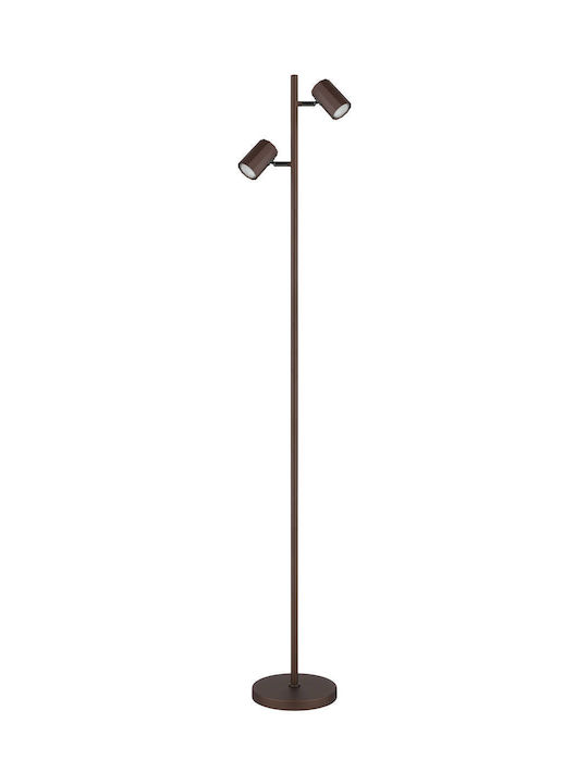 Globo Lighting Floor Lamp with Socket for Bulb GU10 Brown