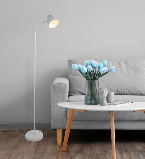 Globo Lighting Floor Lamp Height 145cm with Lamp Bulb Base E14 White