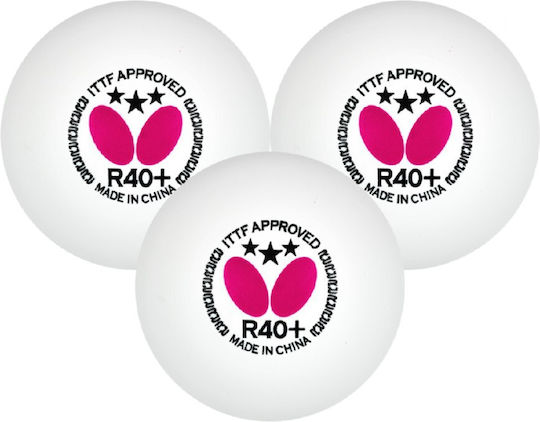 Butterfly R40+ Μπαλάκια Ping Pong 3-Star 3τμχ