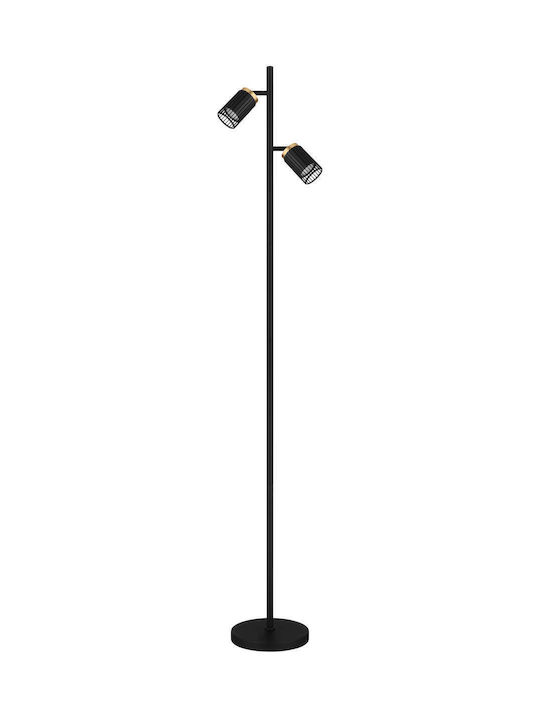 Globo Lighting Floor Lamp H158xW27.5cm. with Socket for Bulb GU10 Black