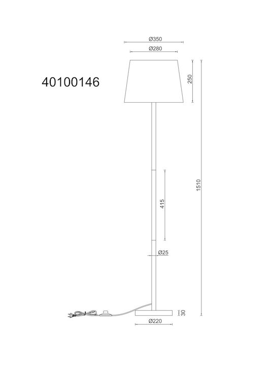 Globo Lighting Φωτιστικό Δαπέδου Λευκό