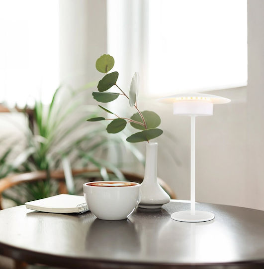 Globo Lighting Table Lamp LED with White Shade and Base