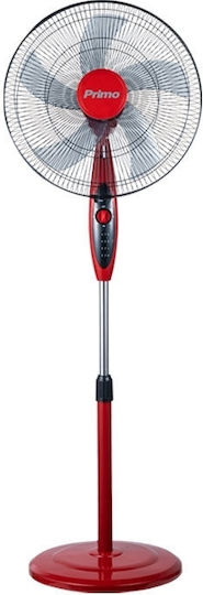 Primo Prsf-80643 Ανεμιστήρας Ορθοστάτης 50W Διαμέτρου 45cm Κόκκινος