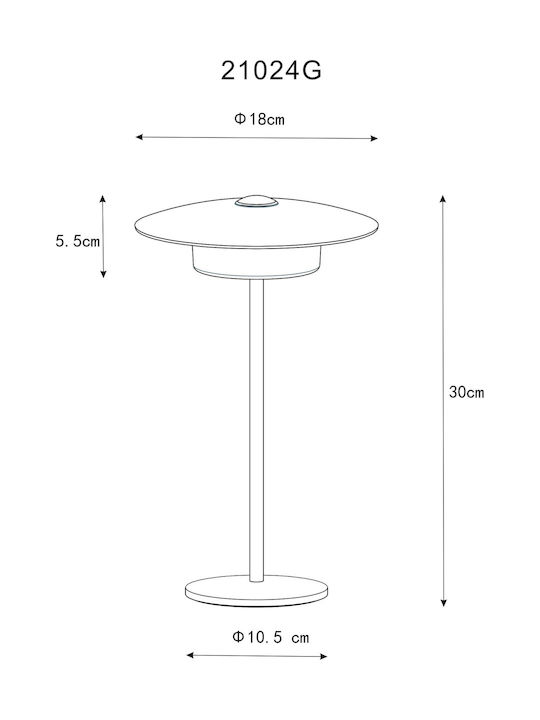 Globo Lighting Πορτατίφ LED με Γκρι Καπέλο και Βάση