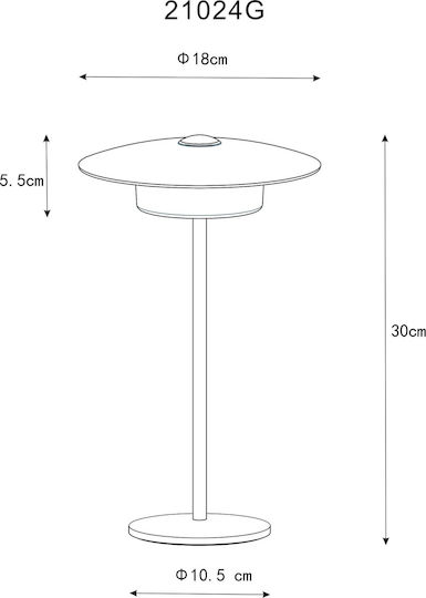 Globo Lighting Метален Портатиф с Вградено LED сив Капак и Основа