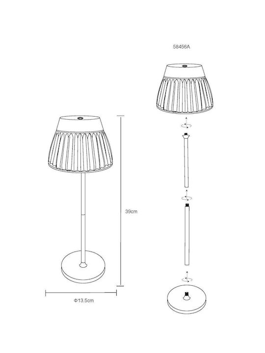 Globo Lighting Table Lamp LED with Gray Shade and Base