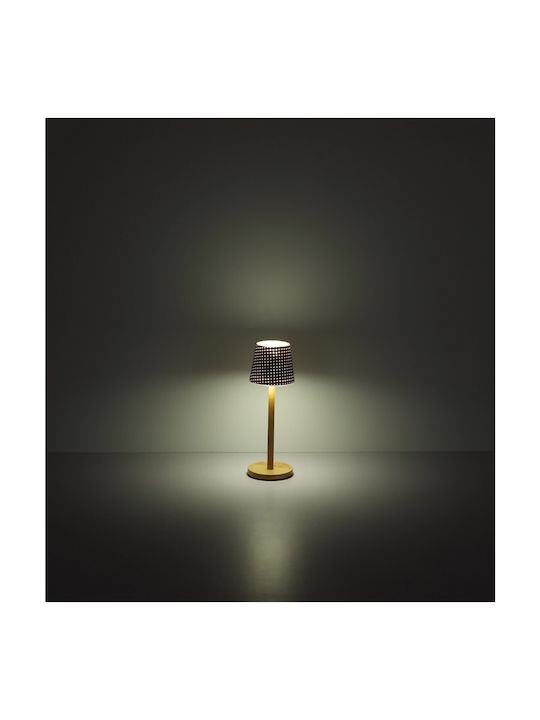 Globo Lighting Ξύλινο Πορτατίφ LED με Καφέ Καπέλο και Βάση