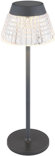 Globo Lighting Μεταλλικό Πορτατίφ LED με Γκρι Καπέλο και Βάση