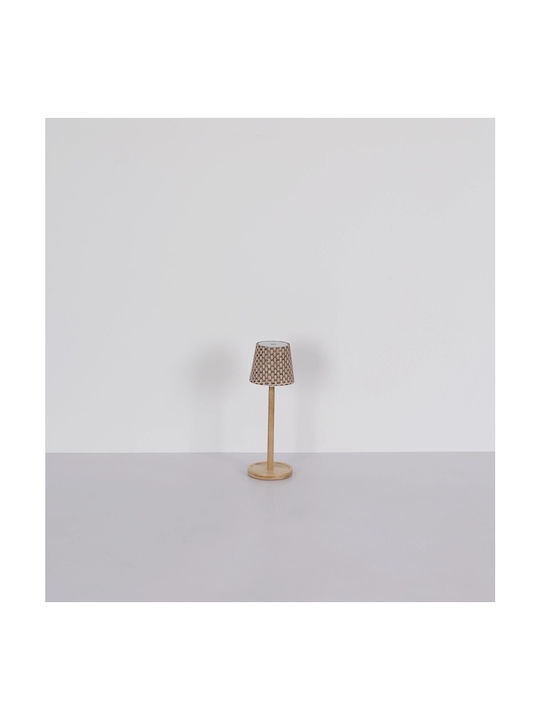 Globo Lighting Ξύλινο Πορτατίφ LED με Καφέ Καπέλο και Βάση