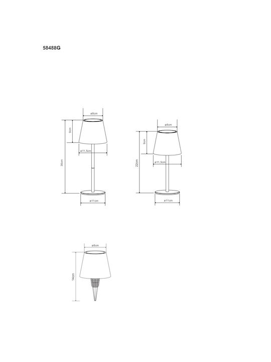 Globo Lighting Table Lamp with Gray Shade and Base
