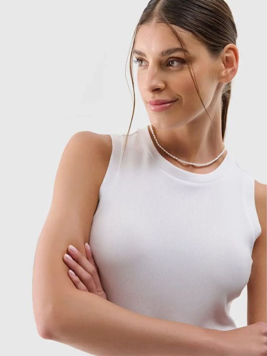 Women's Summer Cotton Sleeveless Blouse White