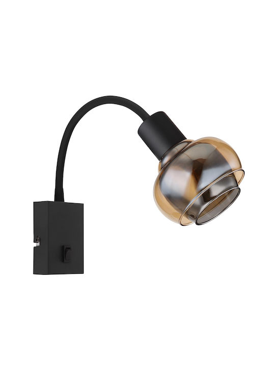 Globo Lighting Φωτιστικό Τοίχου με Ντουί E14 και Διακόπτη Μαύρο 10.5x46.5εκ.