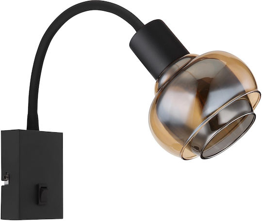 Globo Lighting Leuchte Wand mit Fassung E14 und Schalter Schwarz 10.5x46.5cm