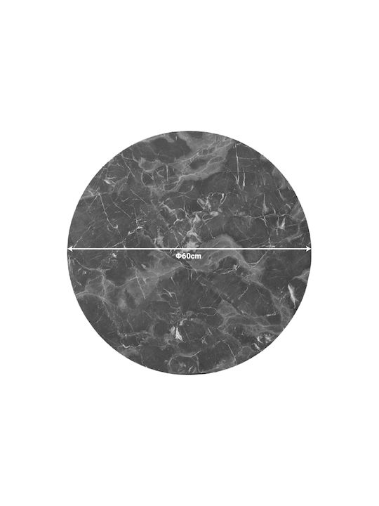 Pakketo Vergia Runde Tischoberfläche HPL Anthrazit Marmorschatten 60x60x1.2cm 215-000049