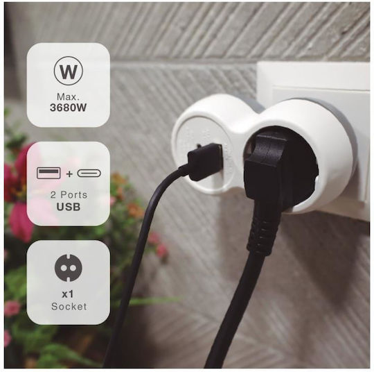 GSC Μονόπριζο με USB-A και USB-C