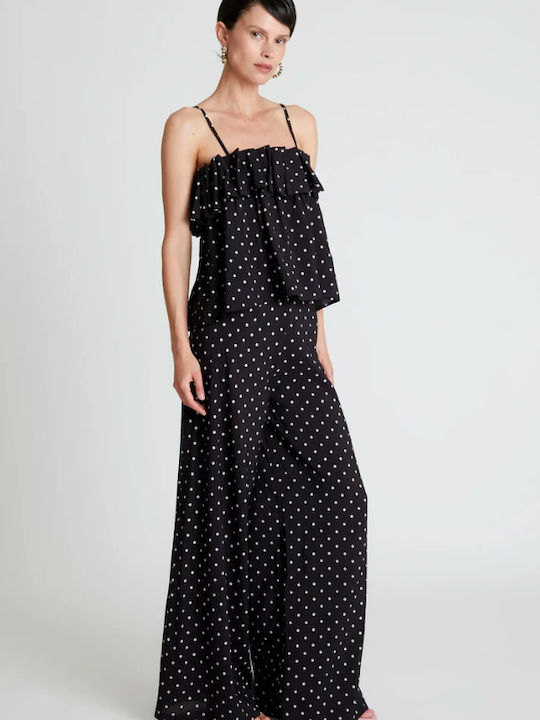 Women's Blouse with Straps Black