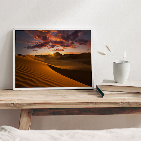 Poster Desert Pst2596 30cm X 40cm Κάδρο Φυσικό Ξύλου Μπεζ