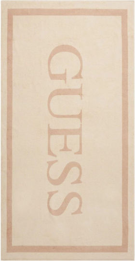 Guess Beach Towel Cotton Beige 100x180cm.