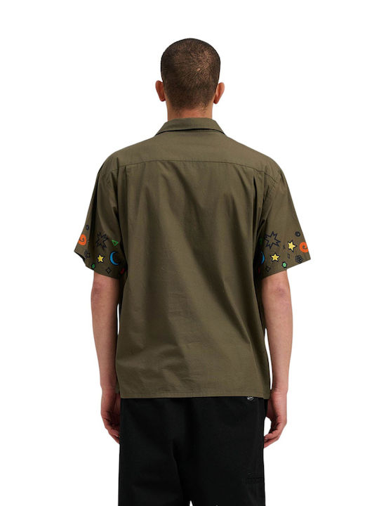 Short-sleeved Cotton Shirt Uniform Green, Olive