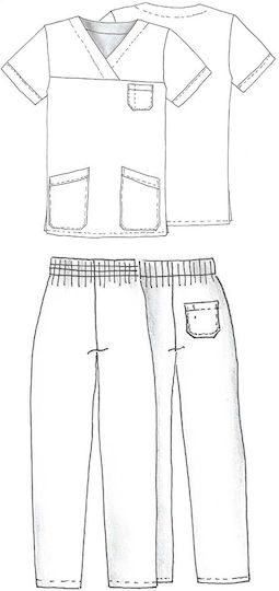 Anta Uniforms Унисекс Медицински комплект панталон и блуза Бордо
