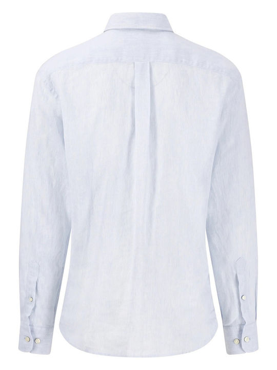 Langärmlig Leinen Hemd Sky Blue