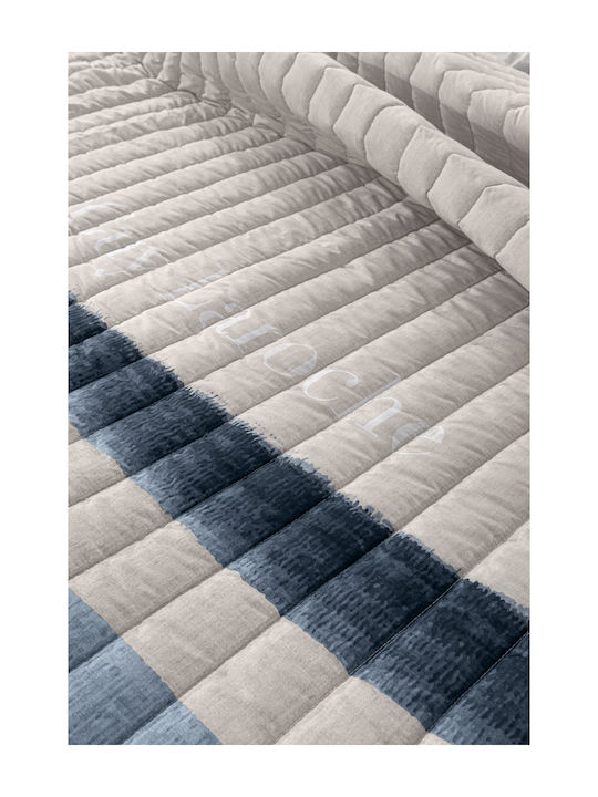 Guy Laroche Santiago Coverlet Queen Size Microfiber Denim 220x240cm