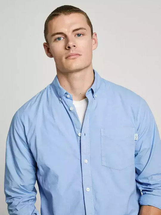 Arnold Long-sleeved Cotton Shirt Sky Blue