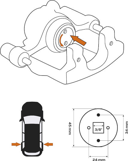 Left-hand Threaded Brake Caliper Separator