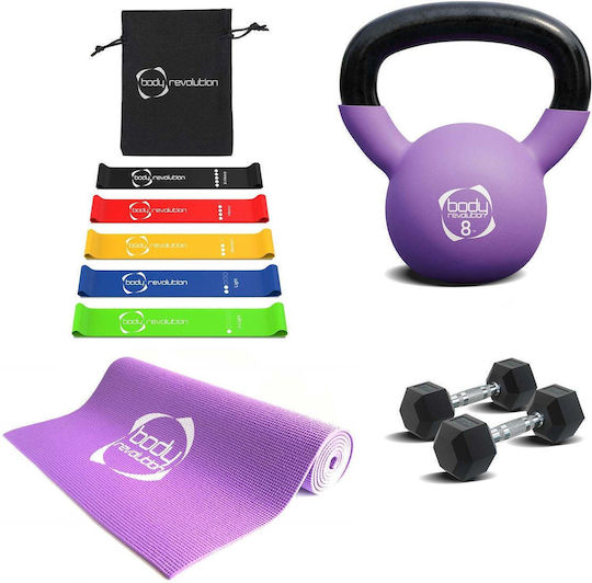 Home Strength Training 3kg Dumbbell 6kg Kettlebell Yoga Mat Resistance Bands Set