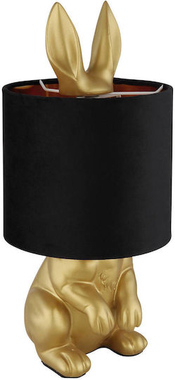 Globo Lighting Plastic Table Lamp for E27 Socket with Black Shade and Gold Base
