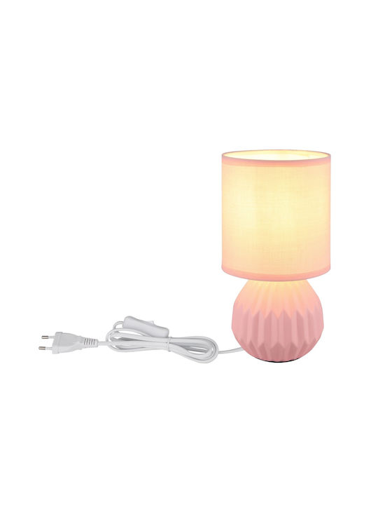 Globo Lighting Lampă de masă cu Abajur Roz și Bază