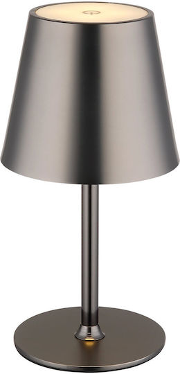 Globo Lighting Μεταλλικό Πορτατίφ LED με Γκρι Καπέλο και Βάση