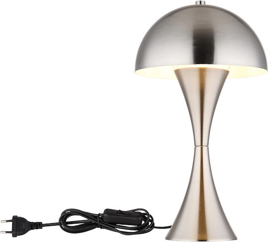 Globo Lighting Metallisches Tischlampen Für E27 Mit Silber Farbe Und Basis