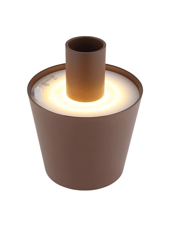 Globo Lighting Πορτατίφ LED με Καφέ Καπέλο και Βάση