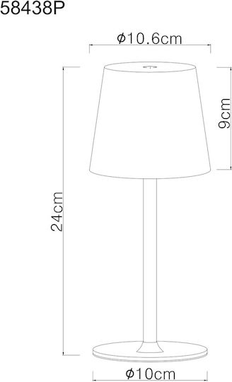 Globo Lighting Μεταλλικό Πορτατίφ LED με Πορτοκαλί Καπέλο και Βάση