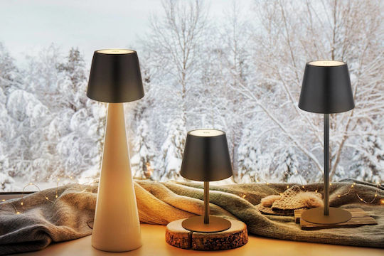 Globo Lighting Metal Table Lamp LED with Black Shade and Base