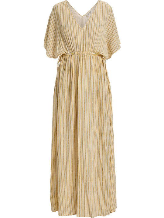 Sunburst Summer Midi Dress Egret Surf Trip Striped