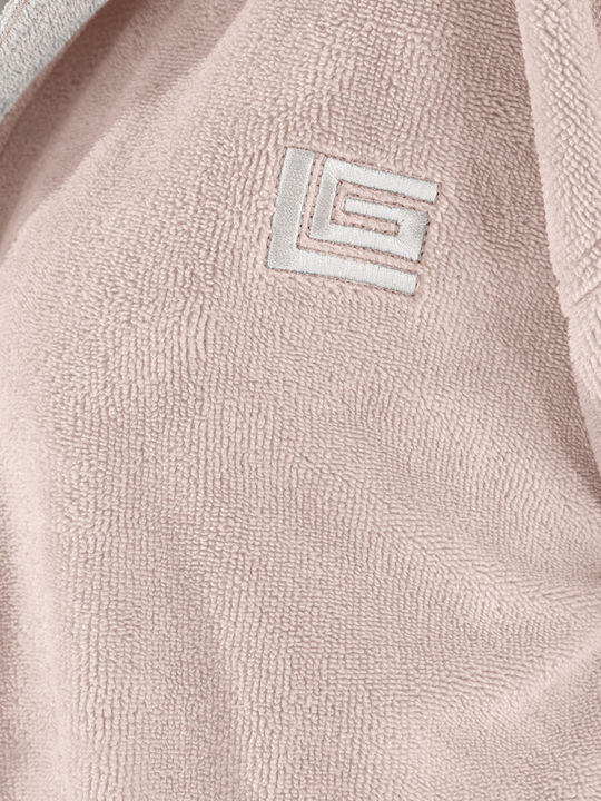 Guy Laroche Monogram Bathrobe with Hood Pudra
