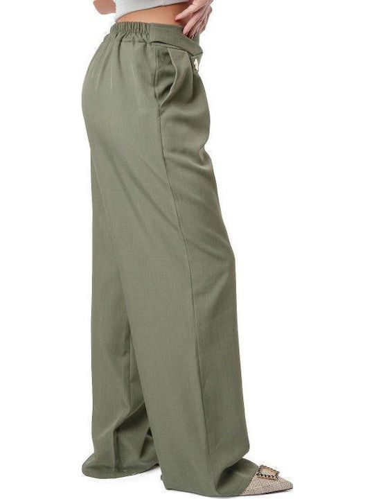 Khaki Trousers with Gold Decorations