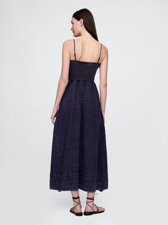Sommer Midi Damenkleid Gestrickt Indigo