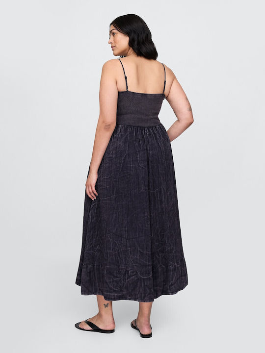 Sommer Midi Damenkleid Gestrickt Indigo
