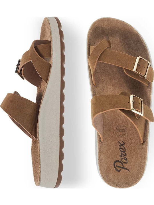 Women's Flat Sandals in Brown Color