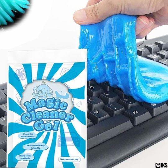 Siks Gel Universal de Curățare pentru Interiorul Mașinii Tastatură Spații Dificil de Atinge Absoarbe Murdăria Praful Elimină Germenii 70g Albastru