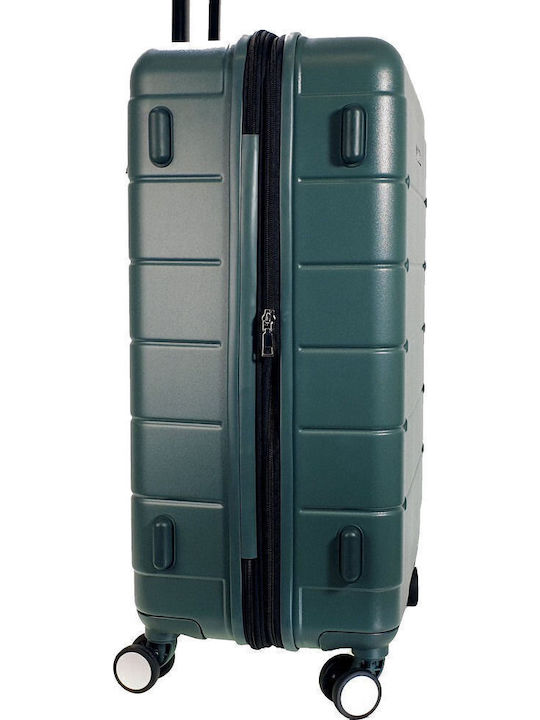 Calvin Klein Valiză Mare De Călătorie Dură Verde Cu 4 Roți